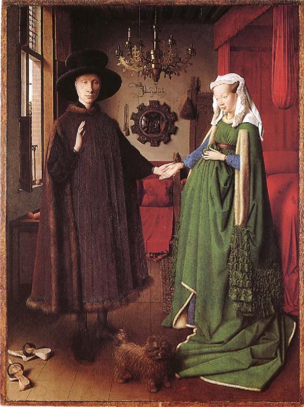 Jan Van Eyck The couple Arnolfinis brollop oil painting picture